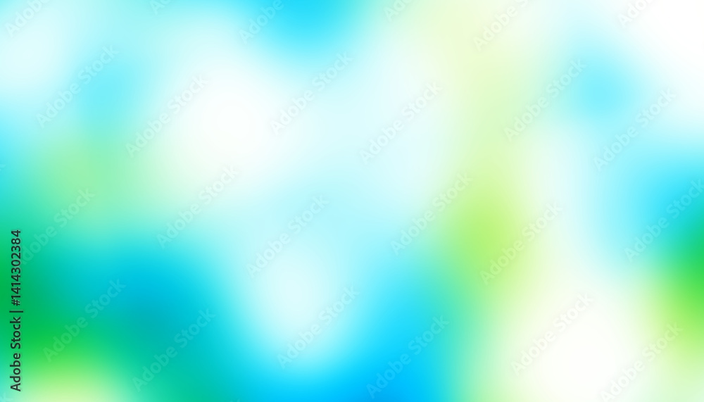 Aufkleber world environment day concept: green and blue abstract blur spots background with bokeh effect and t