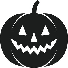Minimal Halloween Pumpkin with Scary Face
