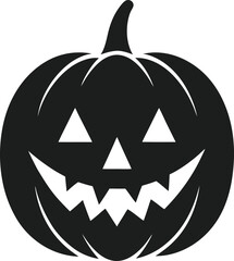 Flat Black Jack-o'-Lantern Silhouette Design