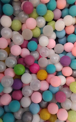 Colorful ball in playground on top view