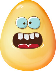 Cartoon golden easter egg cartoon characters isolated on white background. Gold color egg vector concept illustration. funky sweet easter character with eyes and mouth