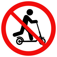 No Electric scooter sign. No Scooter sign. Vector illustration design © pas_td 4425