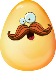 Cartoon golden easter egg cartoon characters isolated on white background. Gold color egg vector concept illustration. funky sweet easter character with eyes and mouth