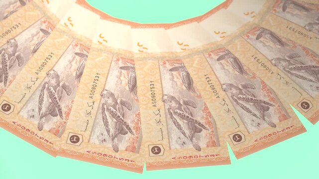 Appealing Looping Design 20 Ringgit Curency of Malaysia