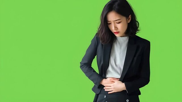お腹が痛すぎて辛そうな女性社員