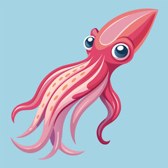 Squid Animal Species Cartoon illustration Vector