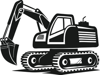 Silhouettes of Construction Excavators