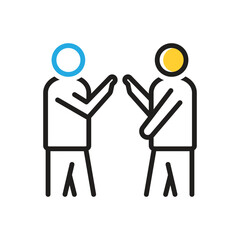 Multi color icon for  accuse