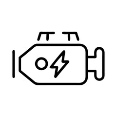 Car Engine with Power Symbol Icon Design