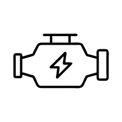 Car Engine with Power Symbol Icon Design