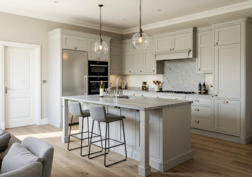 Modern elegant kitchen in light colors