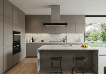 Fototapeta premium Modern elegant kitchen in light colors