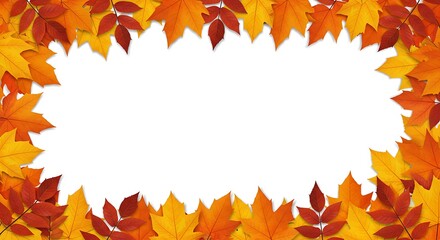 Autumn Leaf Border: A Warm, Vibrant Frame of Fall Foliage