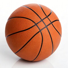 Classic Orange Basketball on White Background Perfect for Sports Designs and Websites