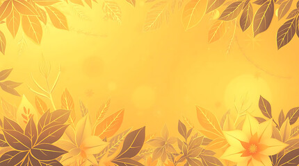 Obraz premium Vector gold and white line floral background, luxury leaves plant pattern. Art foliage, blossom texture ornament, vintage tropical banner