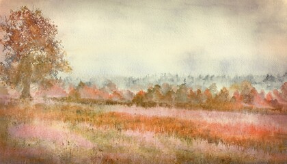 Réminiscence de souvenirs (nature, illustrations à l'aquarelle de prairies, peintures de paysages)
