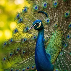 Obraz premium peacock with feathers out
