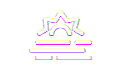 Icon sun haze is distorted. Glitch. Noise, chromatic aberration, geometric distortion