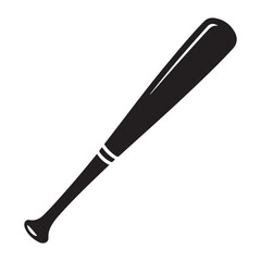 Baseball bat icon. Simple illustration of baseball bat Vector Black silhouettes icon for web design isolated on white background