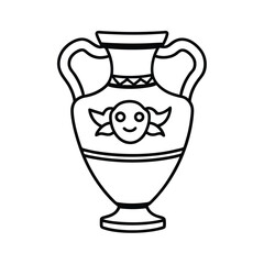 Antique ceramic vase, isolated pottery art