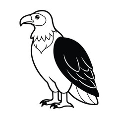 Isolated vector illustration of a wild black and brown eagle with spread wings