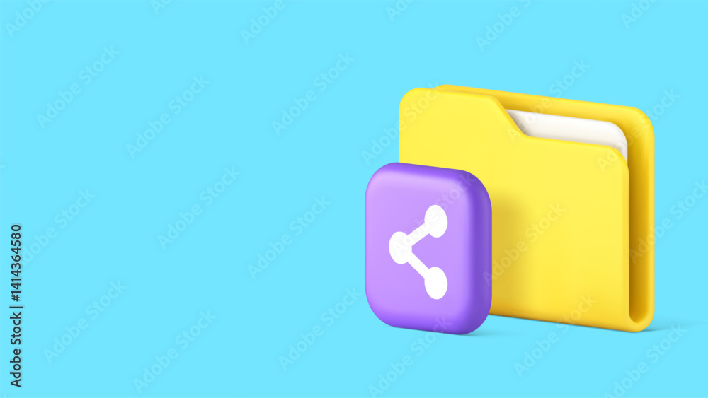 Poster folder office document archive sharing business desktop directory copy space banner vector illustrat