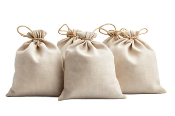 Set of Natural Cotton Drawstring Bags