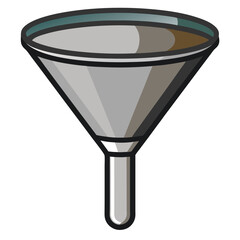 stainless-steel-color-funnel-with-handle vector image on white background