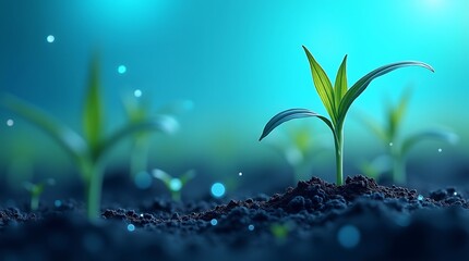 Abstract underwater scene soft focus teal turquoise