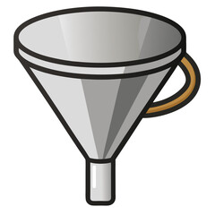stainless-steel-color-funnel-with-handle vector image on white background