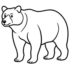 Abstract Bear Outline Art