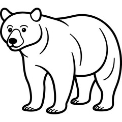 Abstract Bear Outline Art