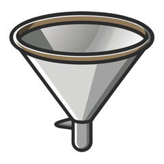 stainless-steel-color-funnel-with-handle vector image on white background