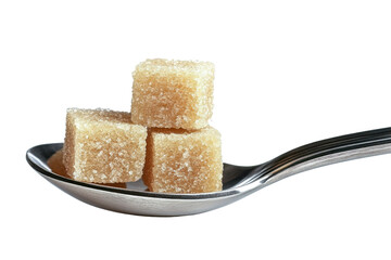 brown sugar cubes on spoon