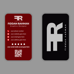 A unique business card design, Res and black visiting card layout, simple and clean business card.