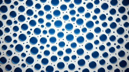 Clustered blue circles in various sizes forming geometric layout on white surface. Abstract design concept
