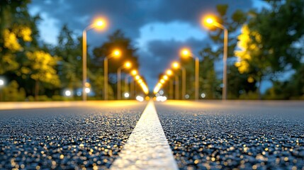 Obraz premium Asphalt lighting at night â€“ the texture of asphalt at night when illuminated by street lights. 