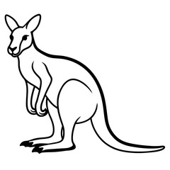 Abstract Kangaroo Line Art