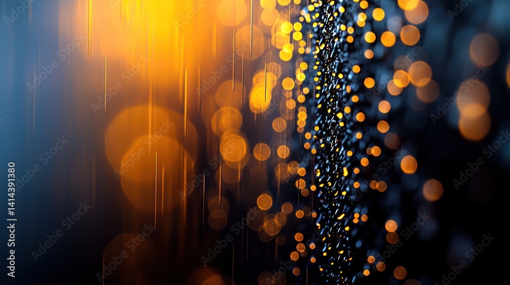 Canvas Prints abstract bokeh backdrop with gold glitter, dynamic lines, and dark background. suitable for website 