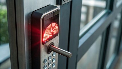 Modern Smart Door Handle with LED Numeric Keypad Red Backlit Digital Lock for Home Security