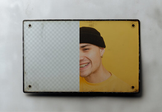 Rusty Metal Frame Mockup with Dirty Textured Look