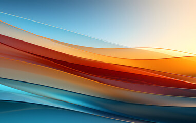 Abstract waves create a colorful gradient in a harmonious blend of warm and cool colors across the canvas