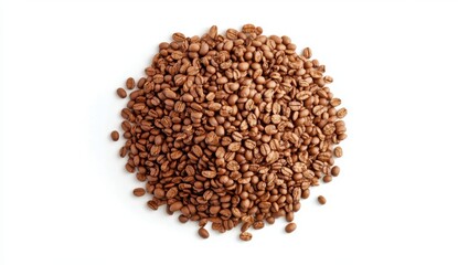 Freshly Roasted Coffee Beans on a Clean White Background