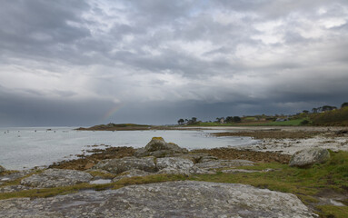 Beau paysage de mer à Trélévern en Bretagne