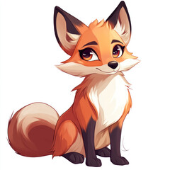 Obraz premium vector illustration of a cartoon fox