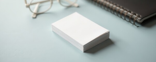 Clean, minimalist business card mockup on desk, office, business card, identity