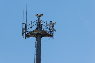 Electronic Monitoring Equipment at US-Mexico Border Wall in San Diego