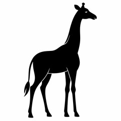 Black Giraffe Silhouette Clipart
