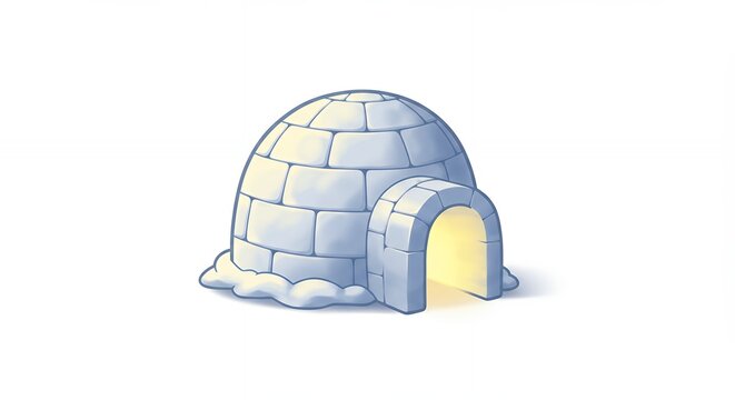 Cute cartoon igloo illustration