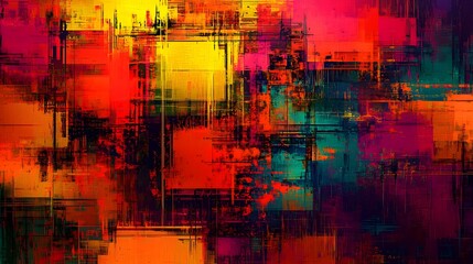 Fototapeta premium Explore vibrant glitch art backgrounds featuring abstract patterns and digital noise in modern design for high-quality visuals.